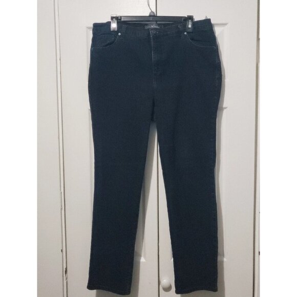Gloria Vanderbilt Jeans Pants Women Size 16w Black Denim Fly Zip Skinny Leg - Picture 1 of 2
